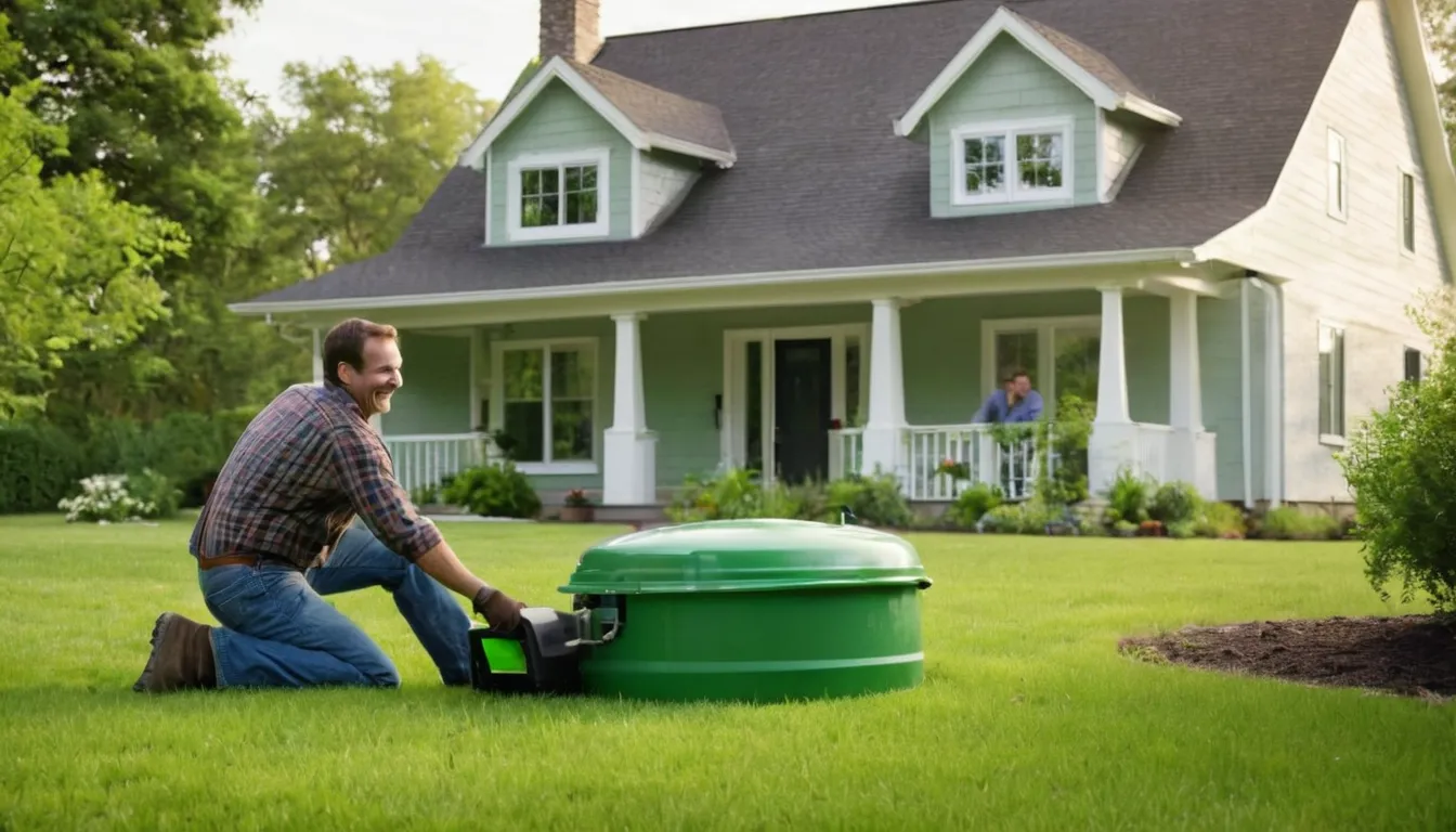 Friendly septic provider talking with a homeowner in a Pevely backyard